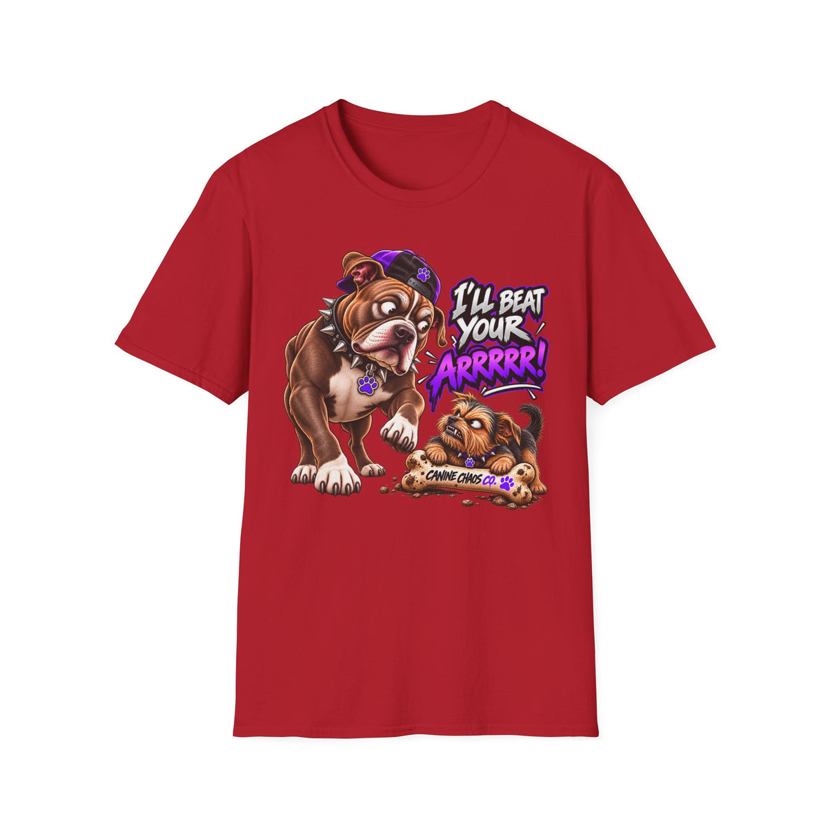 Bulldog Comics T‑Shirt – "I'll Beat Your Arrrr!" Funny Cartoon Dog Tee