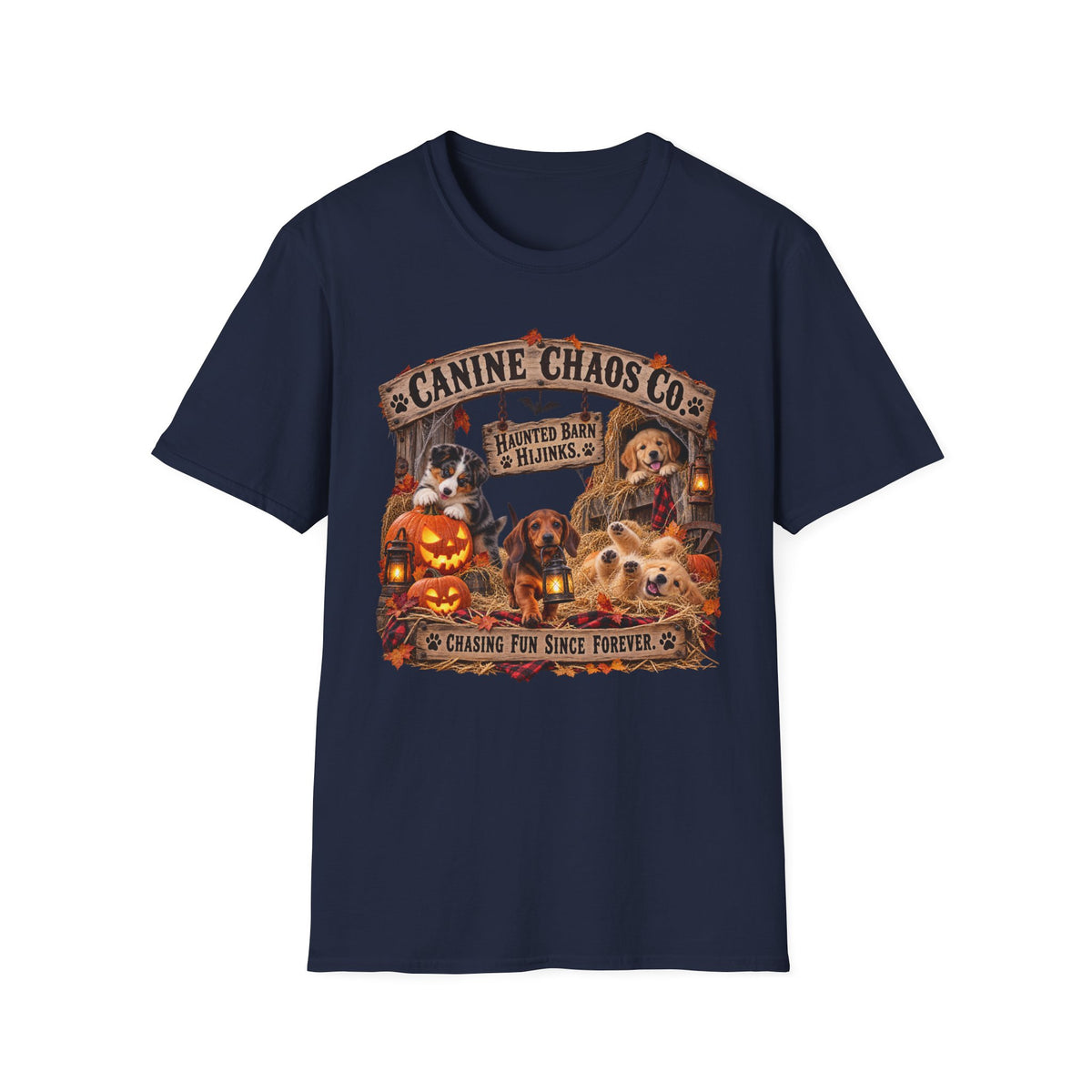 Canine Chaos Co. Halloween Dog T-Shirt – Pumpkin Pups Graphic Tee