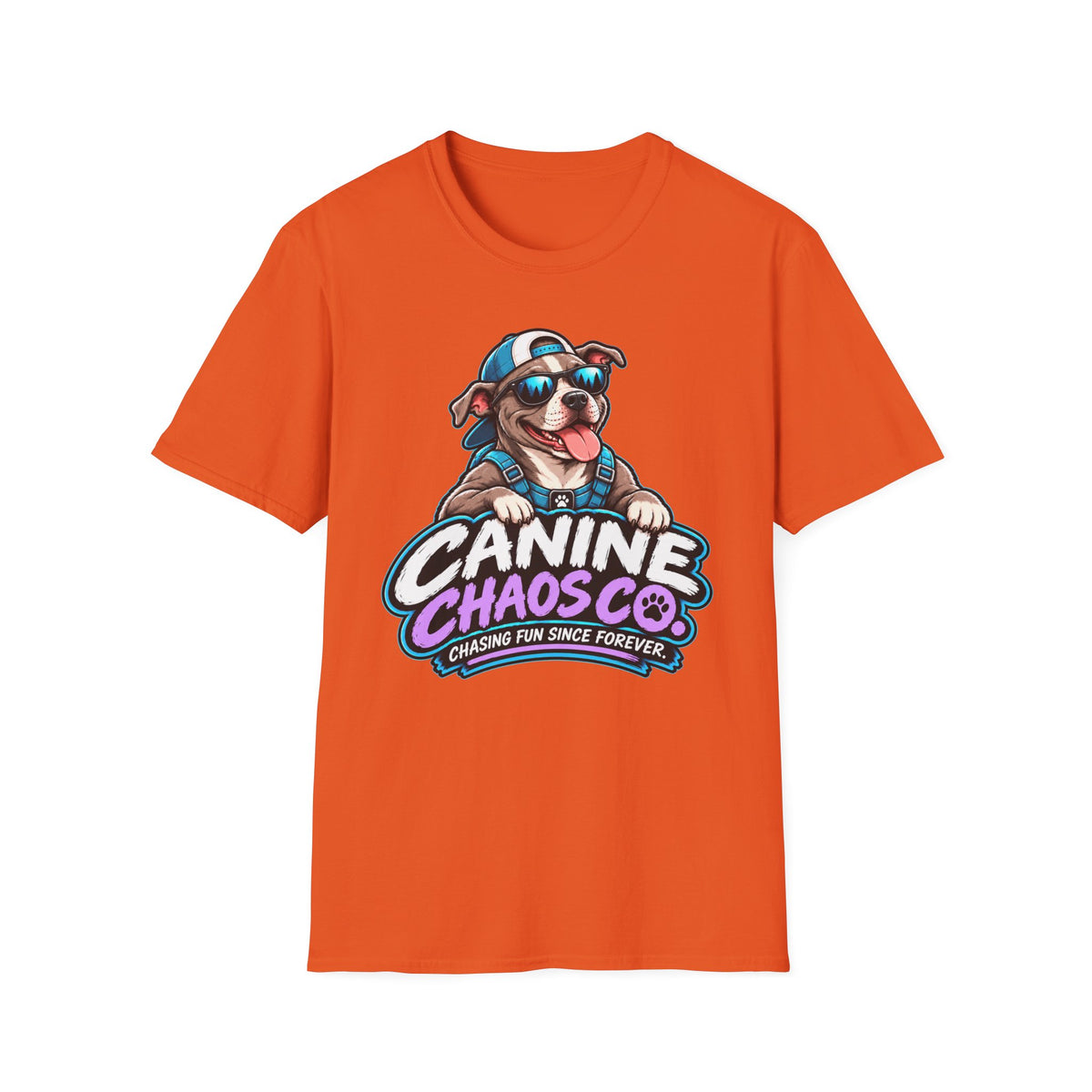 Canine Chaos Co. Dog Logo T-Shirt — "Chasing Fun Since Forever"