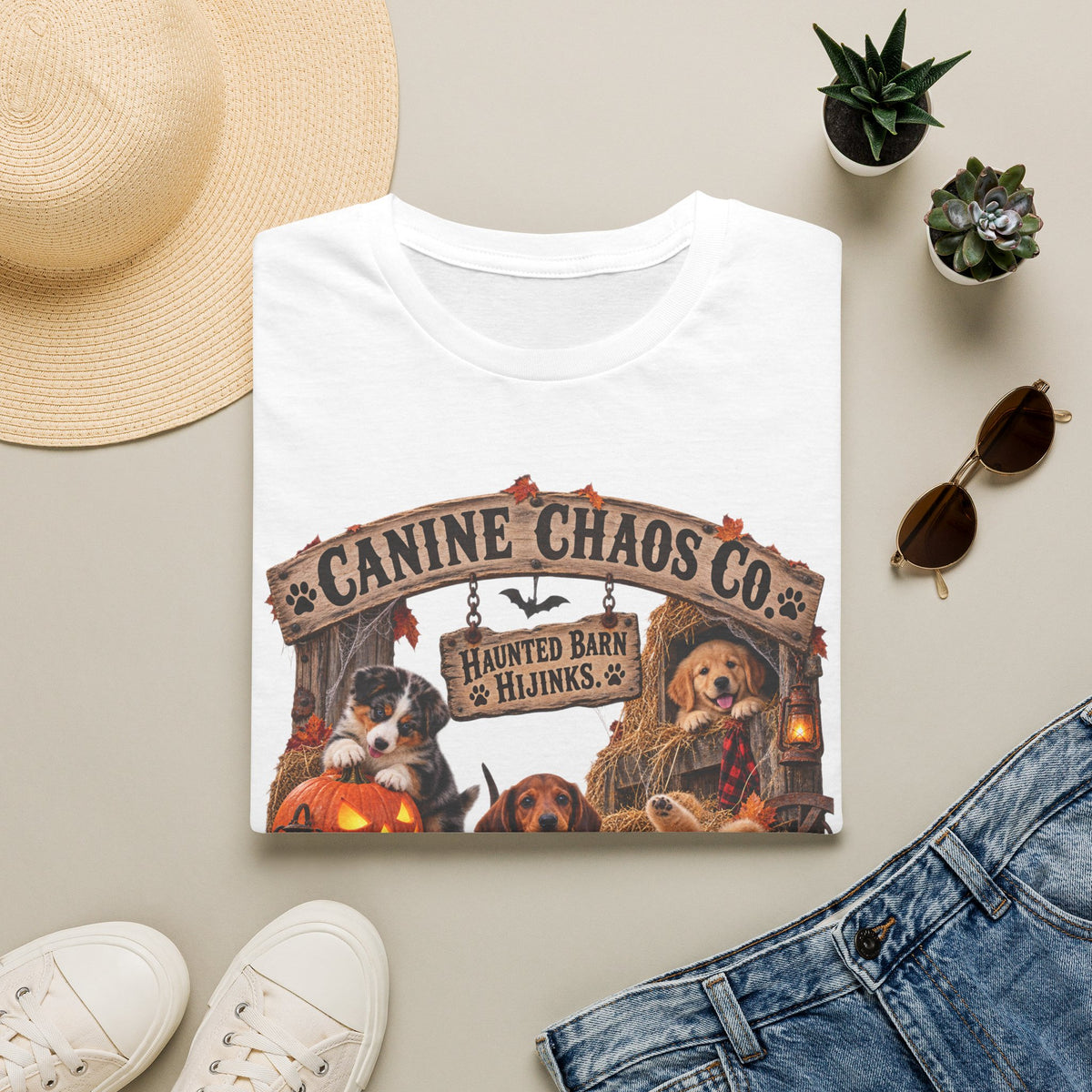 Canine Chaos Co. Halloween Dog T-Shirt – Pumpkin Pups Graphic Tee