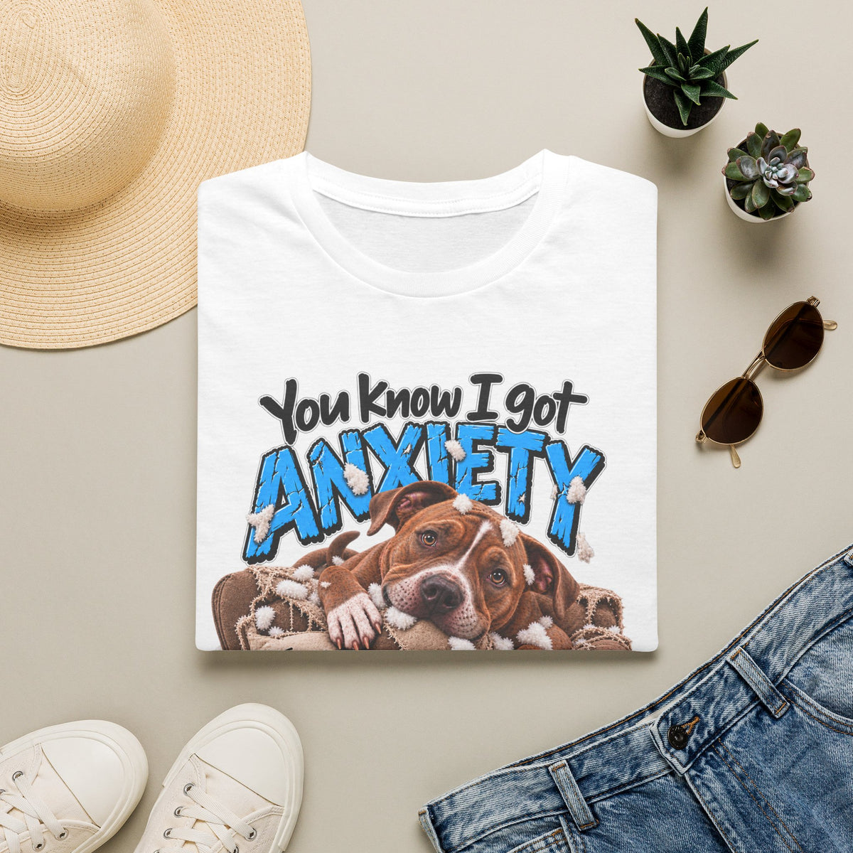 Dog Anxiety T-Shirt — "You Know I Got Anxiety" Cute Basset Hound Design