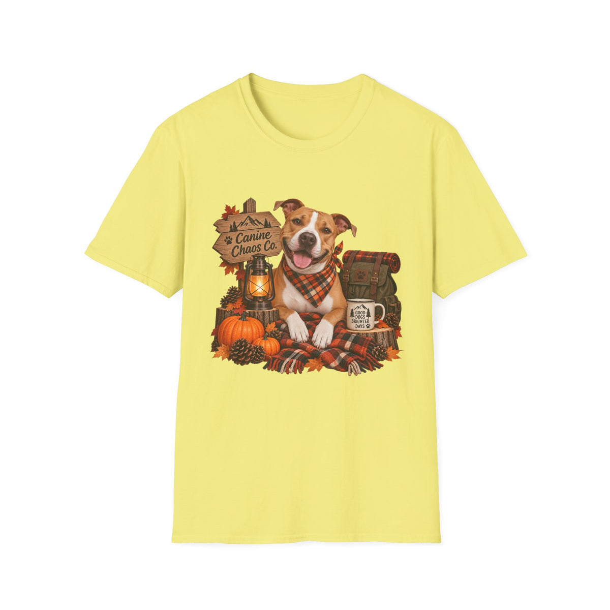 Fall Dog T-Shirt – "A Canine Cannot Care" Cozy Autumn Puppy Tee