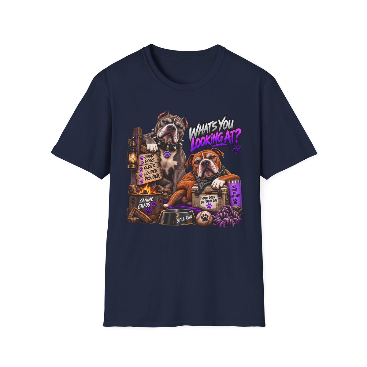 Bulldog "What's You Lookin' At?" Graphic T-Shirt