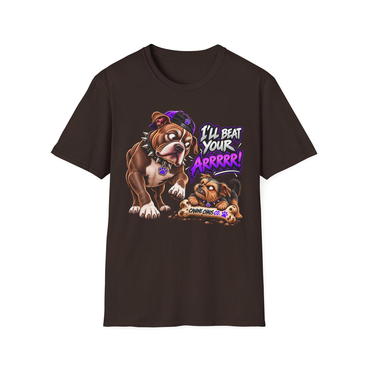 Bulldog Comics T‑Shirt – "I'll Beat Your Arrrr!" Funny Cartoon Dog Tee