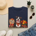 Hello Fall Dog T-Shirt — Thanksgiving Pumpkin & Plaid Pet Tee