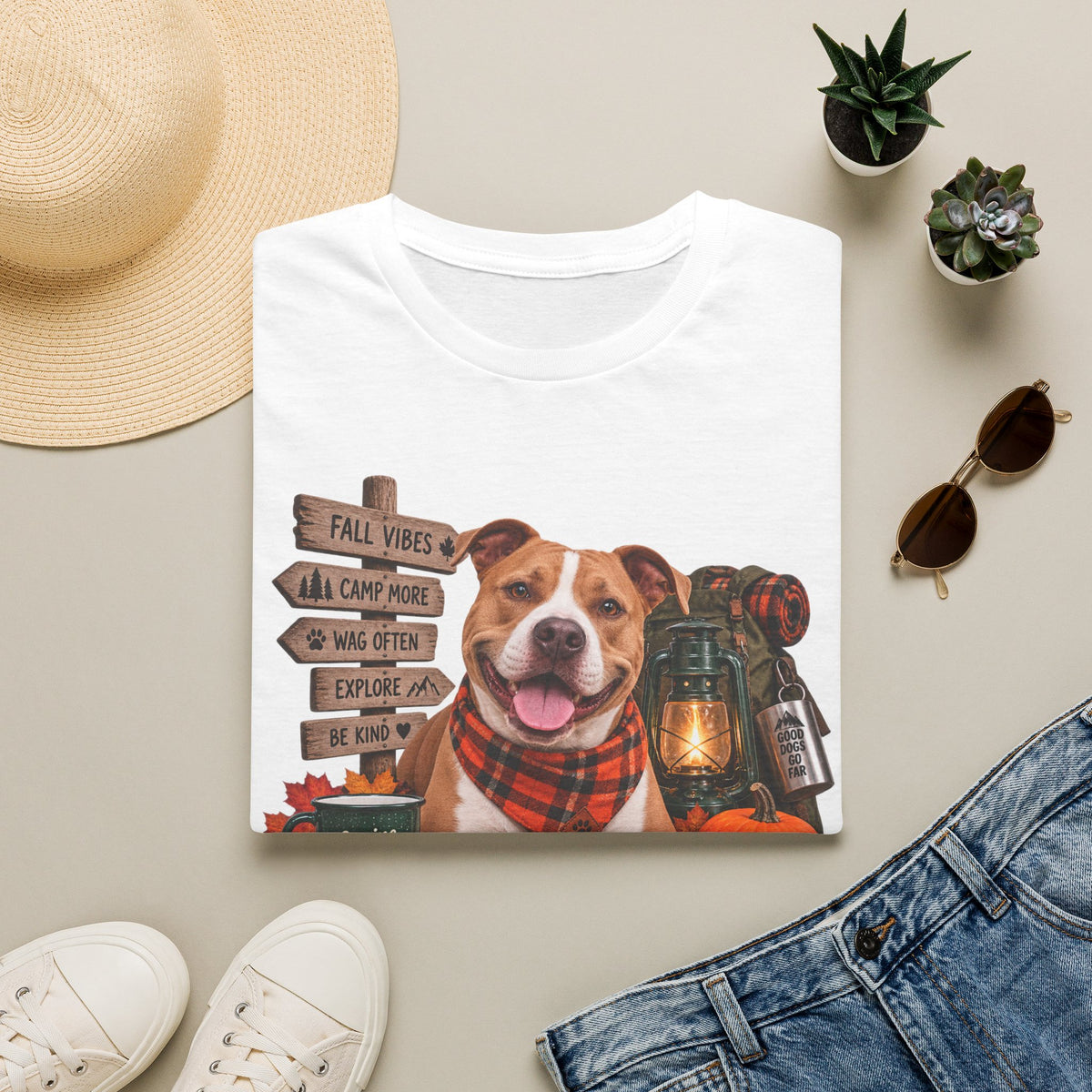 Fall Pit Bull Pumpkin T-Shirt — Autumn Dog Lover Tee