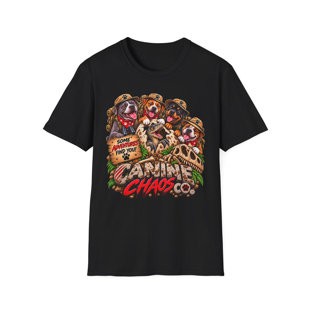 Cairn Chaos Co. Graphic T-Shirt — Cute Cairn Terrier Dog Adventure Design (Somewhere You’ll Find You)