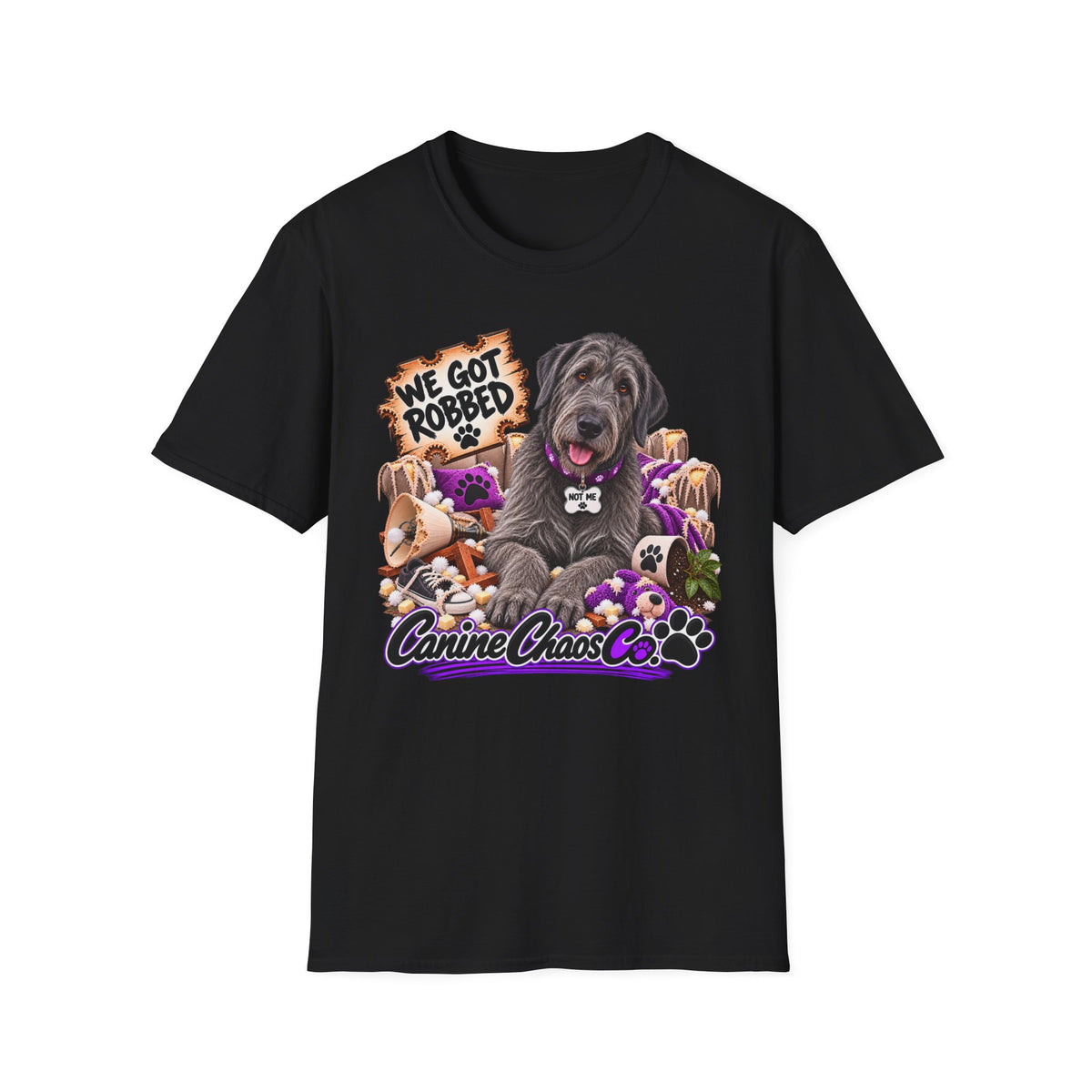 Dog Rescue T-Shirt — "We Got Robbed" Canine Chaos Co. Graphic Tee