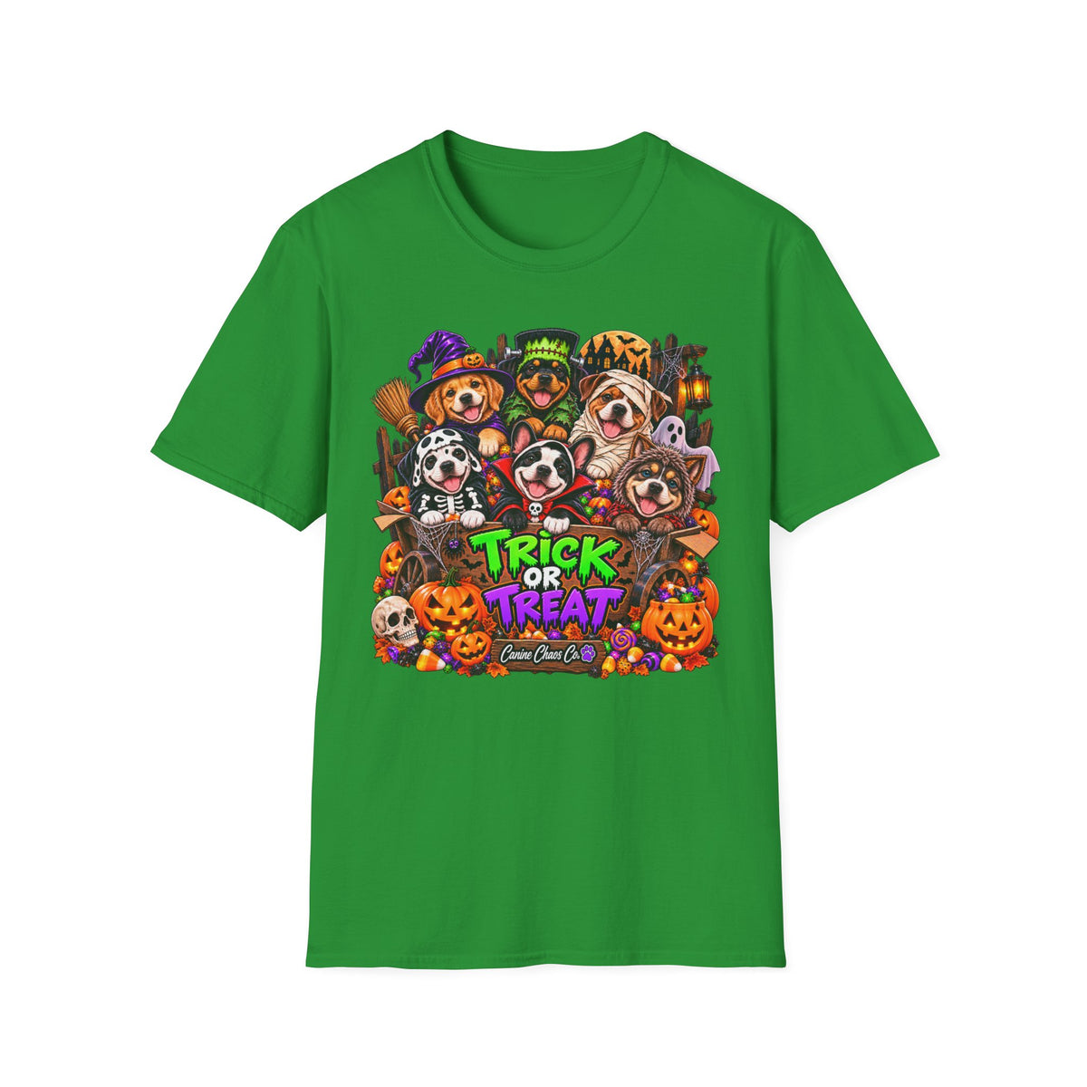 Halloween Dogs Trick or Treat T-Shirt — Cute Puppy Costume Graphic Tee