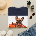 French Bulldog Fall T‑Shirt — 'Canine Choc Co.' Pumpkin & Plaid Dog Tee