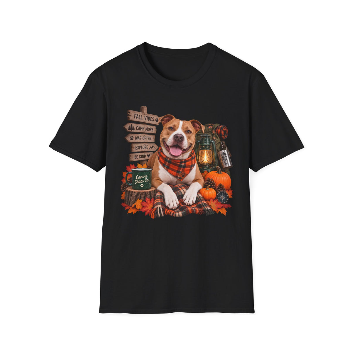 Fall Pit Bull Pumpkin T-Shirt — Autumn Dog Lover Tee