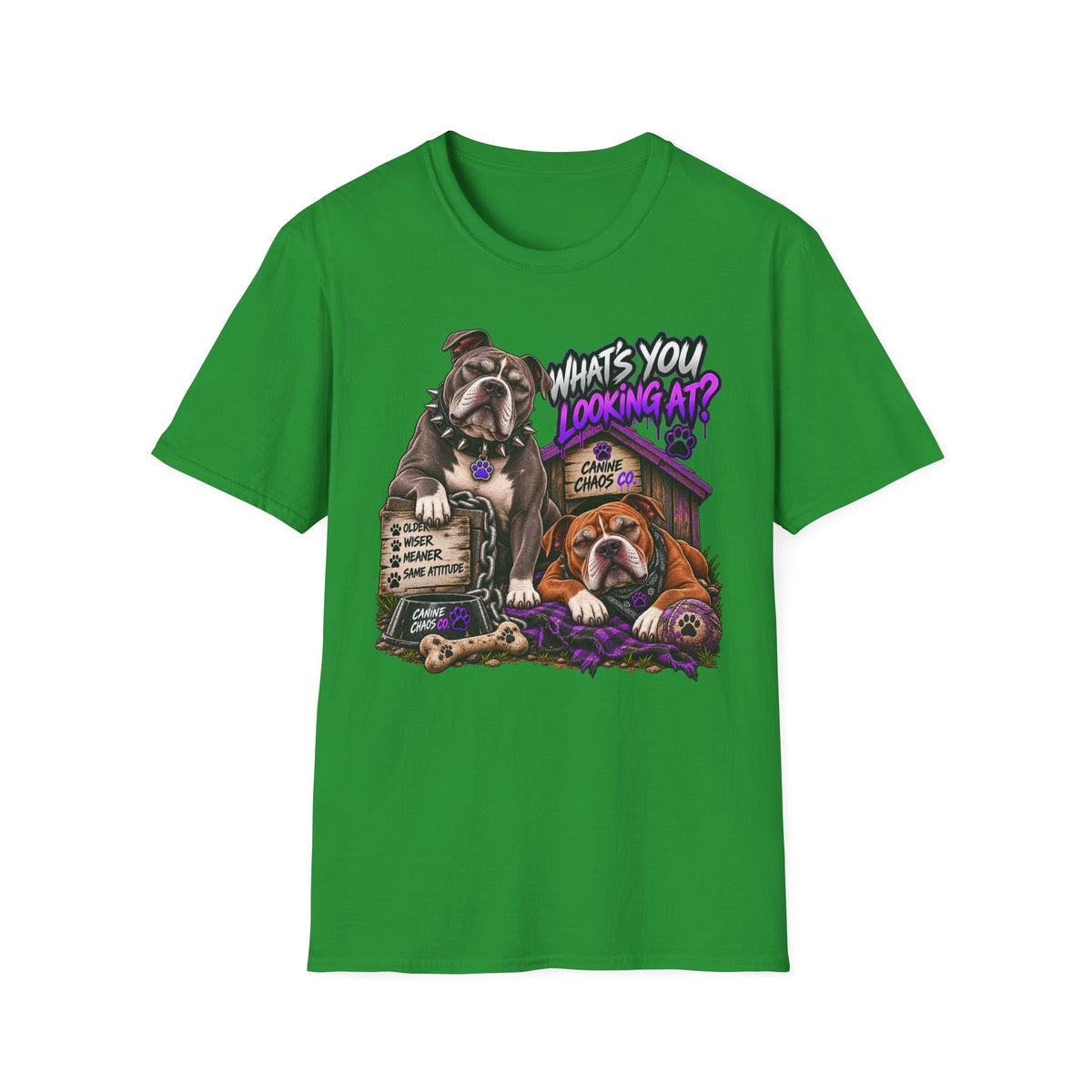 Bulldog "What's You Looking At?" Graphic T-Shirt