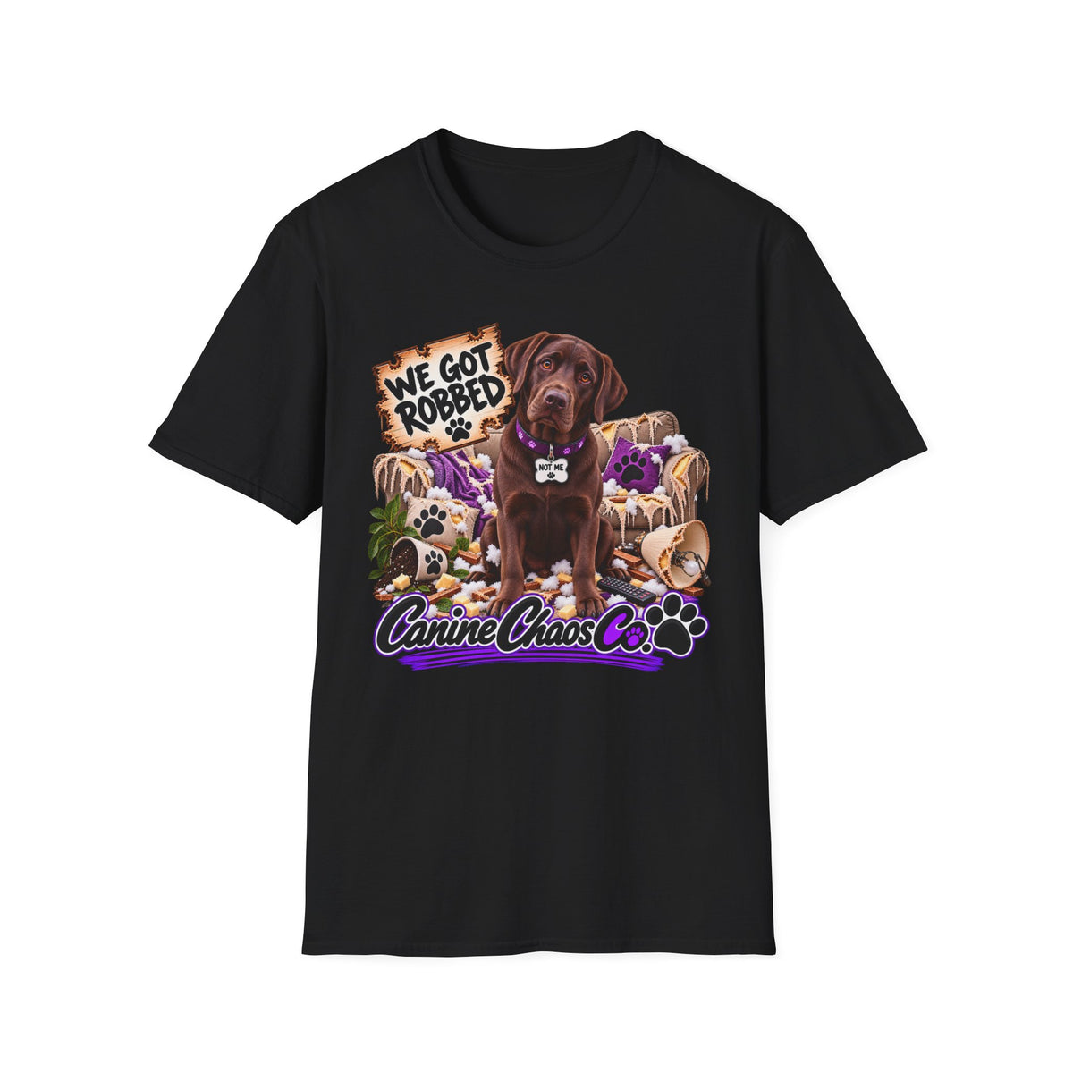 Canine Chaos Co. "We Got Robbed" Dog T-Shirt