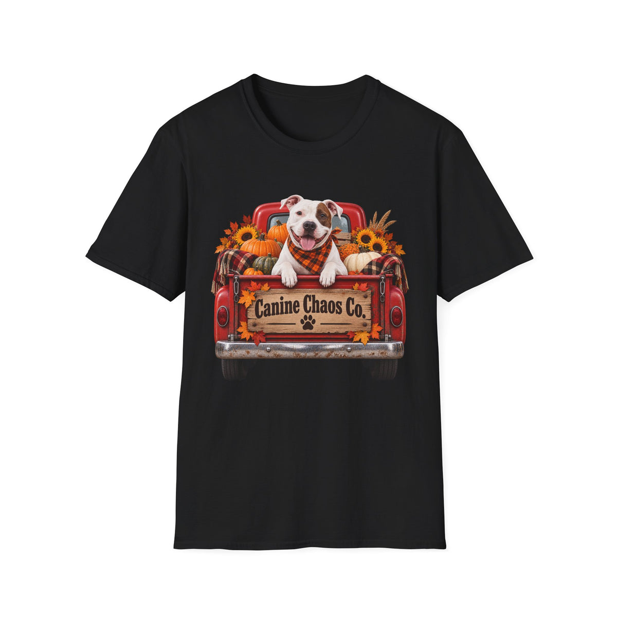 Canine Chaos Co. Fall Truck Dog T-Shirt