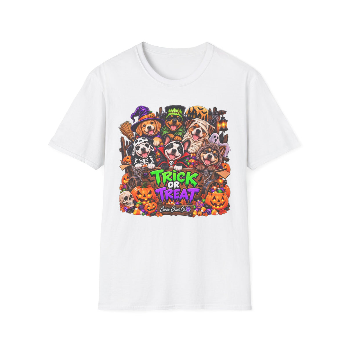Halloween Dogs Trick or Treat T-Shirt — Cute Puppy Costume Graphic Tee
