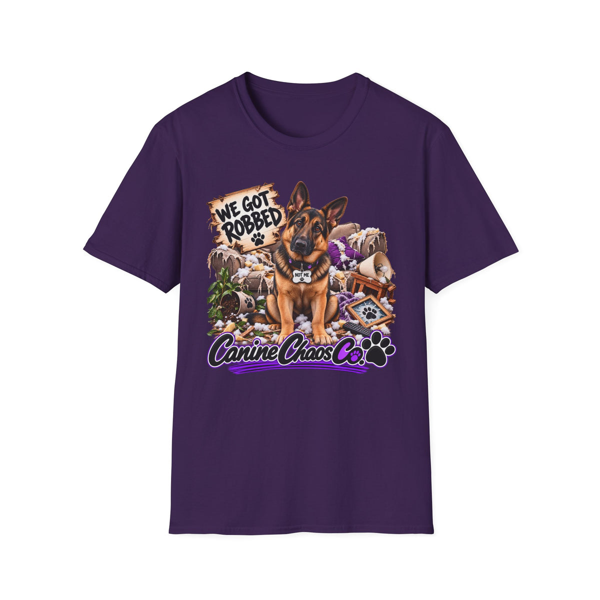 Canine Chaos Co. 'We Got Robbed' German Shepherd T-Shirt
