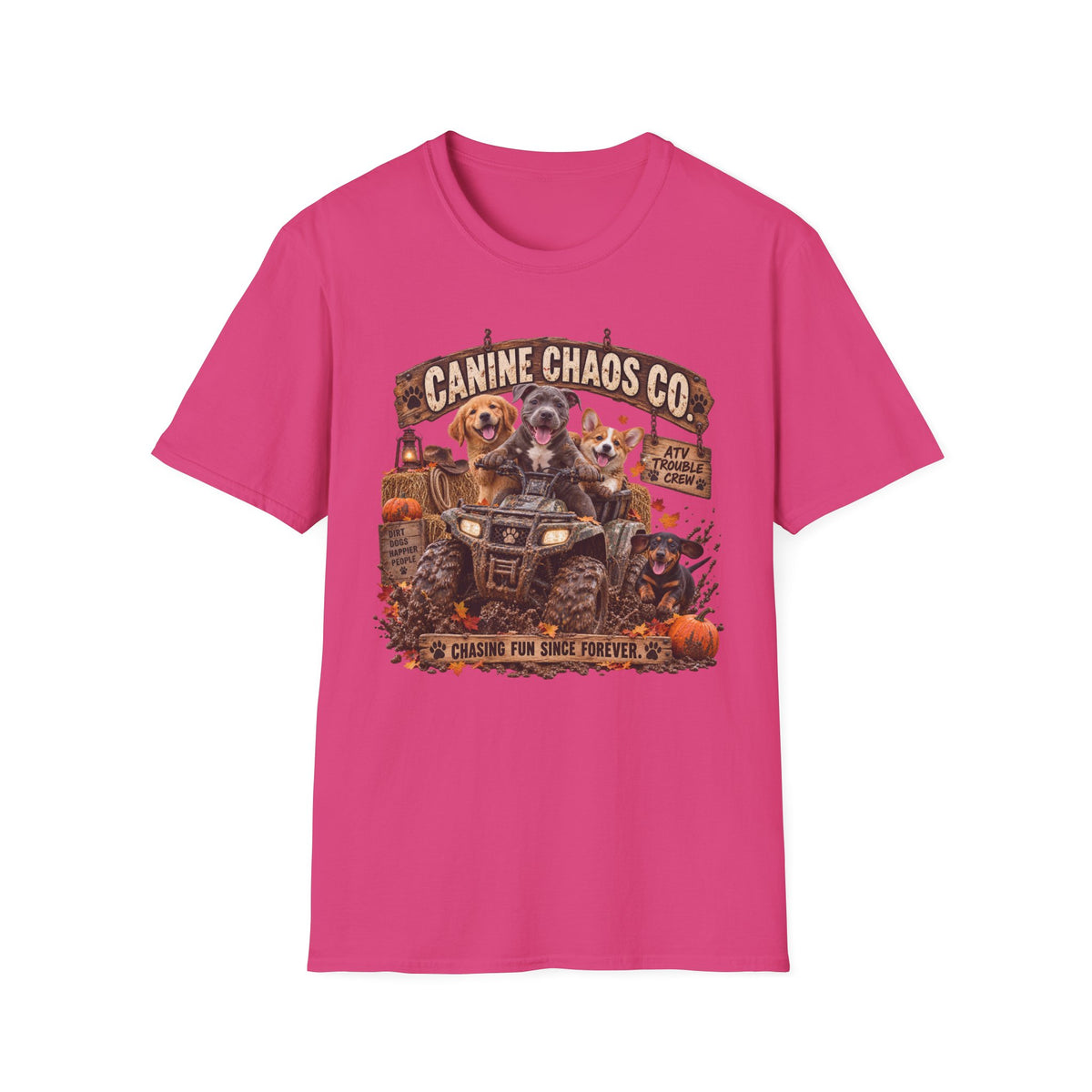 Canine Chaos Co. ATV Dogs T-Shirt – Funny Halloween Dog Lover Tee