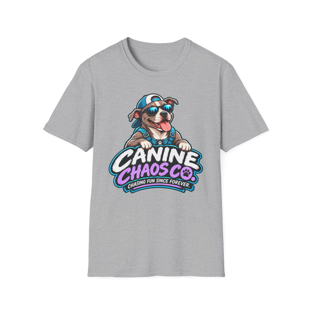 Canine Chaos Co. Dog Logo T-Shirt — "Chasing Fun Since Forever"