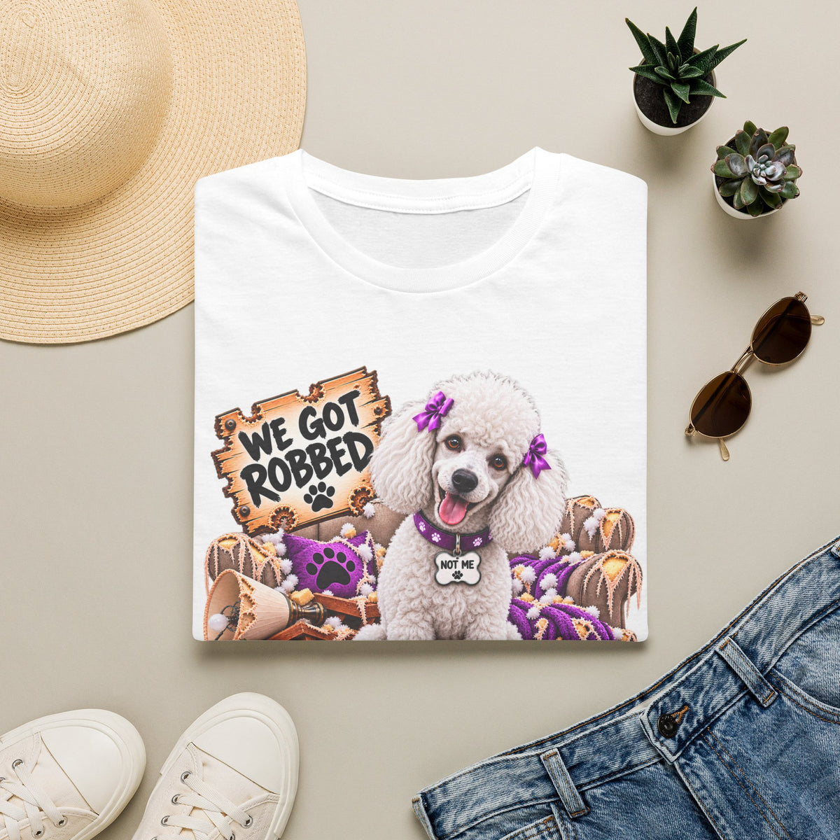 Poodle Pet Rescue Tee — “We Got Robbed” Canine Chaos Co. Graphic T-Shirt
