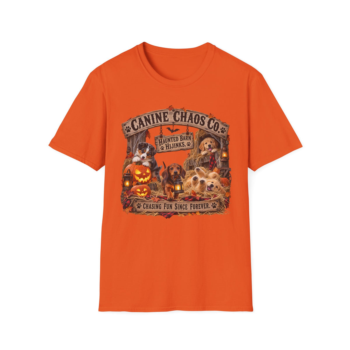 Canine Chaos Co. Halloween Dog T-Shirt – Pumpkin Pups Graphic Tee