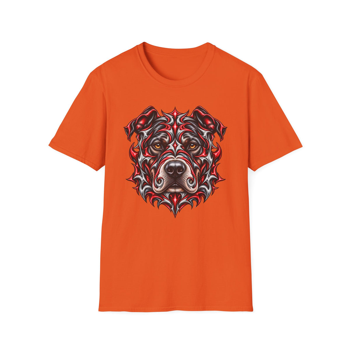 Tribal Red & Black Dog Face T-Shirt