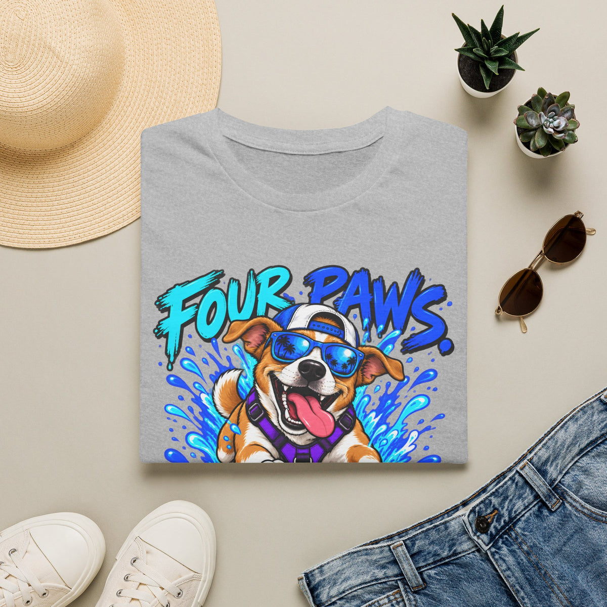 Four Paws Zero Chill T-Shirt — Fun Cool Dog Graphic Tee