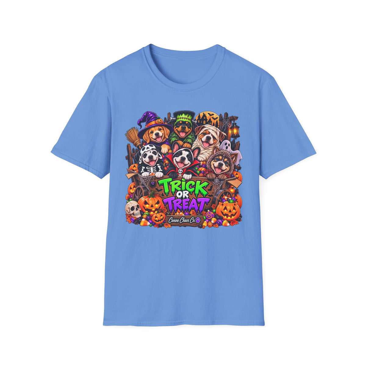 Halloween Dogs Trick or Treat T-Shirt — Cute Puppy Costume Graphic Tee
