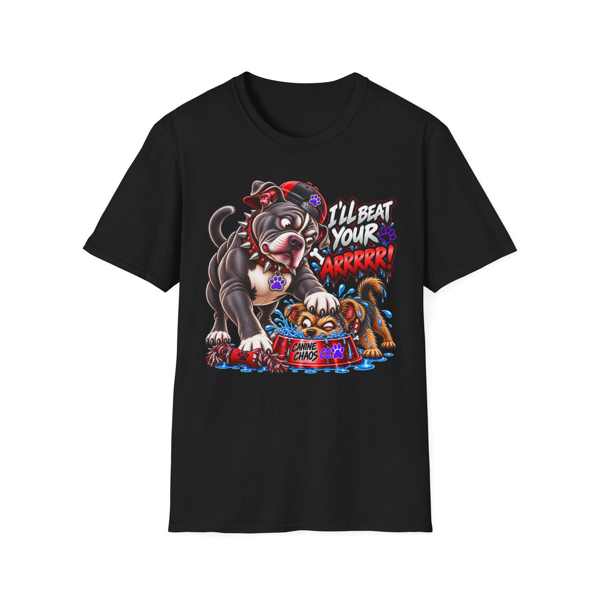 I'll Beat Your ARRRR! Pitbull & Pup Graphic T-Shirt