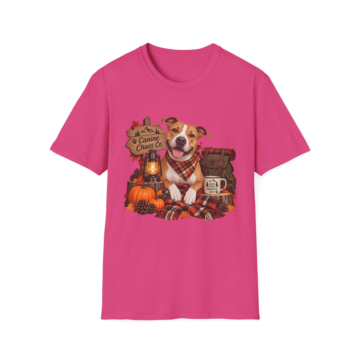 Fall Dog T-Shirt – "A Canine Cannot Care" Cozy Autumn Puppy Tee