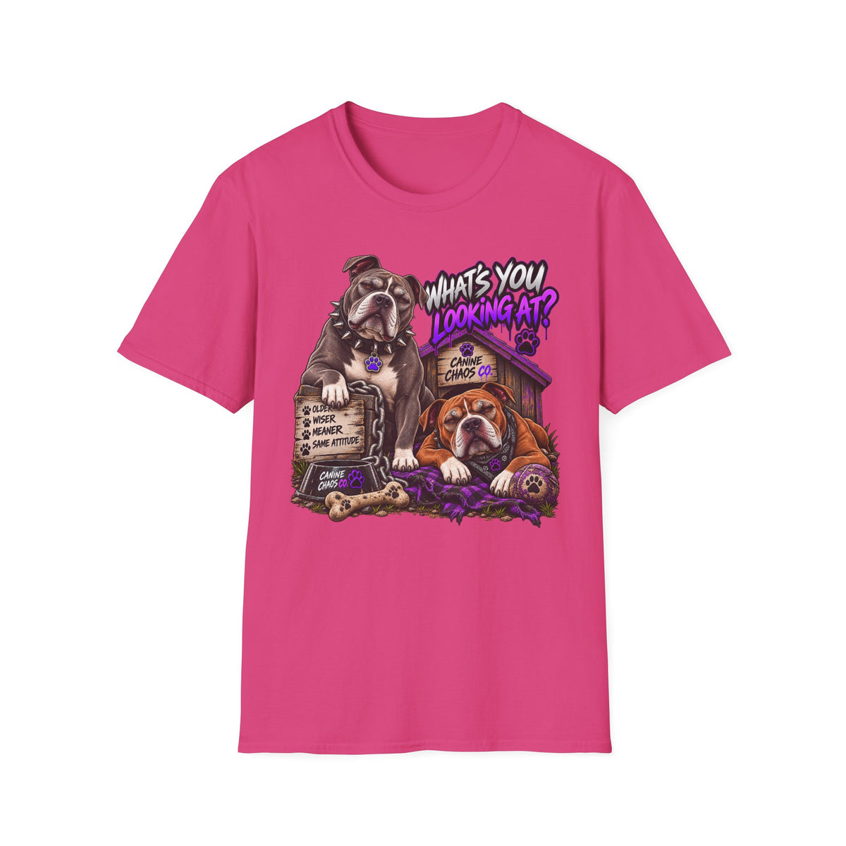 Bulldog "What's You Looking At?" Graphic T-Shirt