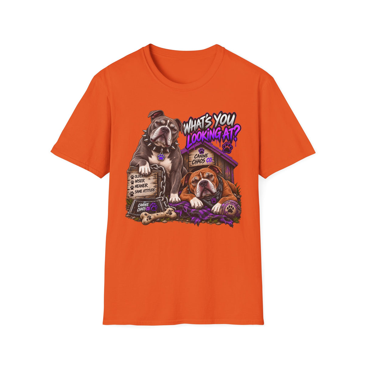 Bulldog "What's You Looking At?" Graphic T-Shirt
